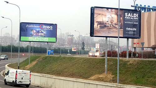 Affissioni presso il Centro Commerciale Panorama di Alessandria