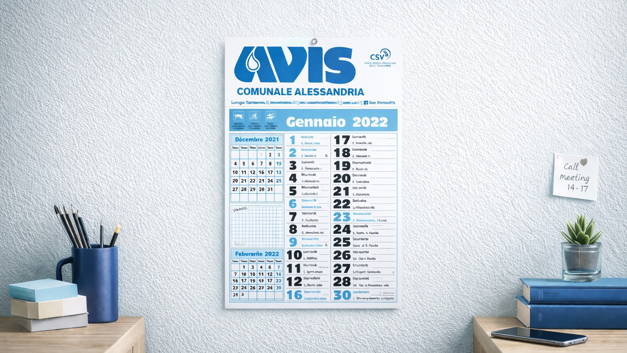Gadget, Calendario Parete
